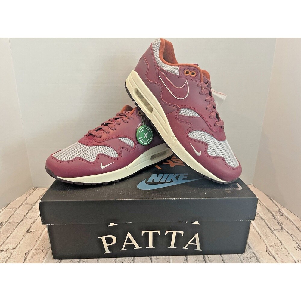 Nike Air Max 1 Patta Waves Rush Maroon DO9549-001 2021 Men's Sneaker Sz 10